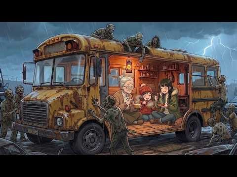 Surviving in an Old School Bus During a Zombie Apocalypse | Ghibli Cozy Time