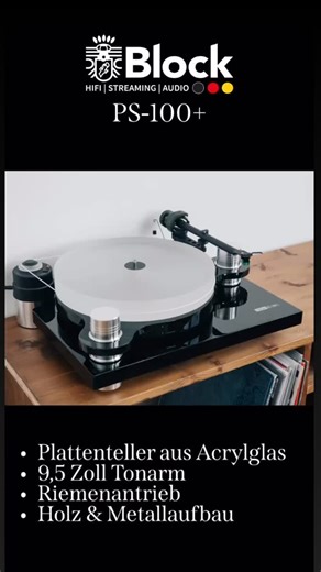 Massives Design trifft auf puren Vinyl-Klang: Der Audioblock PS-100 ist mit seinen 12 kg Lebendgewicht und dem externen Motor ein echtes Statement für dein Wohnzimmer. 🎶 Dank der konsequenten Entkopplung genießt du deine Platten absolut störungsfrei und in audiophiler Präzision. Ein High-End-Plattenspieler, der nicht nur fantastisch klingt, sondern als Design-Ikone auch optisch den Ton angibt. 💎 Mit 5 Jahren Garantie! - Zweilagiger Sandwichaufbau für beste Resonanzabsorbtion - Vollmetallfüße i