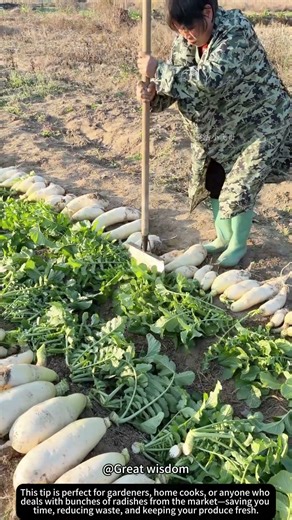 Quickly Remove Radish Leaves! ⚡🥬