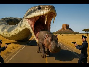 Real Footage: Massive Snake Devours Baby Hippo | Unbelievable African Wildlife Scene!