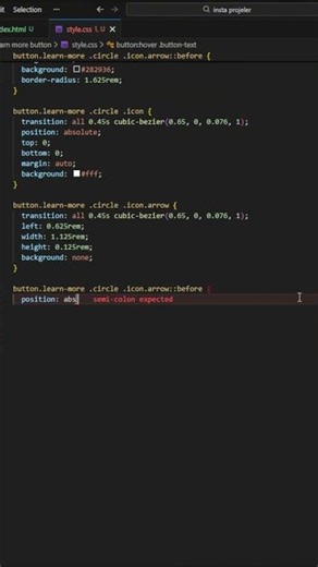 Epic Learn More Button in CSS! 🚀 #shorts #css