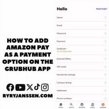 How to add Amazon Pay as a payment option on the Grubhub app