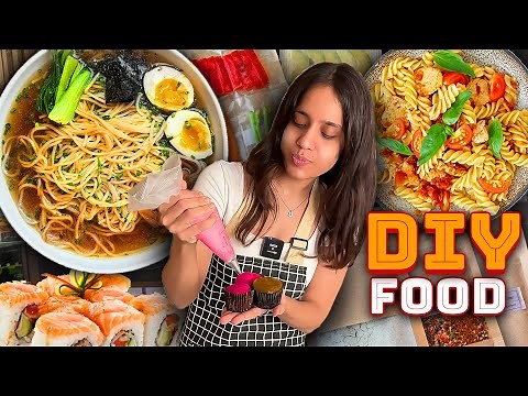 I Only Ate Do It Yourself DIY Food For 25 Hours Food Challenge 😍😱 | Ramen, Sushi, Pasta 😱😱