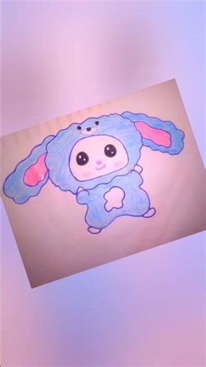 Cute Cartoon Drawing ✨ | Easy Blue Character Drawing 💙 #shorts