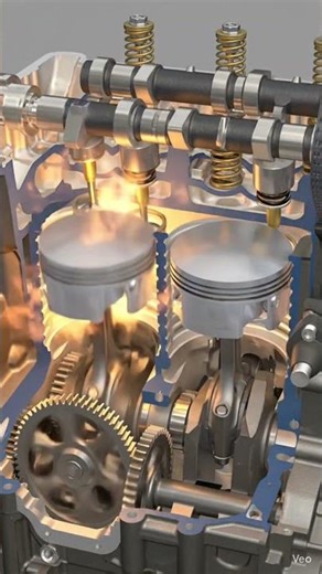 How a Car Engine Works in 40 Seconds | 3D Engine Animation Explained