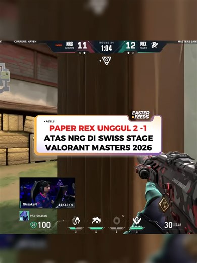 Pertandingan di panggung VALORANT Masters 2026 kali ini benar-benar bikin jantung deg-degan. Paper Rex memang keluar sebagai pemenang saat menghadapi NRG, tapi kemenangan itu jelas bukan kemenangan yang nyaman. Skornya tipis, momentumnya naik turun, dan ada beberapa momen yang bikin fans PRX sempat menahan napas cukup lama. Invy tampil solid dengan kontribusi besar, bahkan secara angka ACS dan KDA dia jadi salah satu yang paling konsisten. something yang biasanya jadi mesin pembunuh utama justru