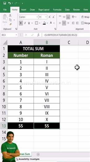 Don’t Use SUM for Roman Numerals – Try This Instead! #excel #excelforbeginners #exceltraining Discover why the SUM formula doesn’t work with Roman numerals in Excel and learn smarter alternatives. This tutorial shows how to use the ARABIC function and other tricks to add Roman letters without relying on SUM. ✅ Excel Daily Tips – Learn Basic Excel Fast! (Hindi) 📺 Watch here: https://www.youtube.com/playlist?list=PLi9J7izxN372--y6b831vhLKF-4lurCW9 ✅ Excel Daily Tips – Learn Basic Excel Fast! (Eng