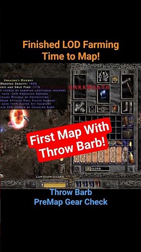 FIRST MAP AT 81! 🪓 Throw Barb vs. Horizon's Memory T1 - PD2 S12: SUFFERING #projectdiablo2 #shorts