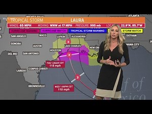 Tropical Storm Laura forecast cone and track | 5 a.m. 8/25