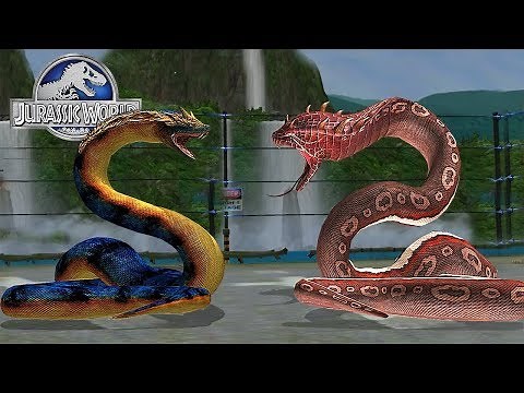 TITANOBOA VS GIGANTOPHIS - GLACIER TOURNAMENT || JURASSIC WORLD THE GAME