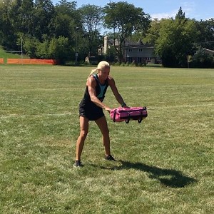 A 👀at our #spartanracetraining workout this weekend. It took us almost 2 hours, but the time flew by. Really! 😅We incorporated sandbag runs, hill carries, burpee to broad jump tosses, lunges (lots of lunges), push-ups to pull throughs, and more. We do an endurance type WOD once a week to prepare for the Atlanta Super in October. Use BLONDEPONYTAIL to save 15% off any @spartanrace entry! #spartanrace @coachallen_37 | Blonde Ponytail Fitness