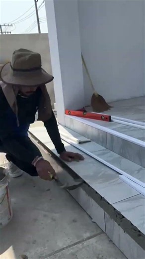 technique for applying cement to stairs #shorts