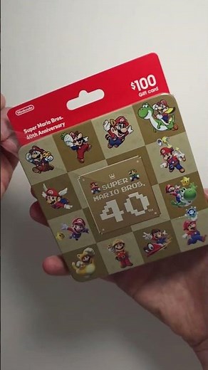 Super Mario Bros. 40th Anniversary $100 Nintendo eShop Gift Card in a Collectible Case Unboxing!
