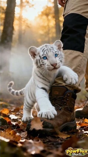 White Tiger Cub with Blue Eyes 😍 | Rare Wildlife Moment in 4K #shorts