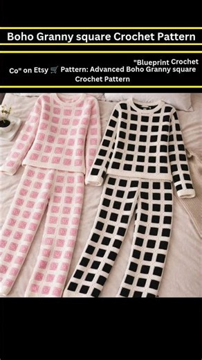 BOHO GRANNY SQUARE MATCHING SET CROCHET PATTERN | PALAZZO PANTS & JUMPER PDF GUIDE 🌸