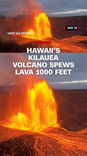 127K views · 952 reactions | On May 25, Lava erupted over 1,000 feet high from Mount Kilauea in Hawaii for more than six hours, marking the 23rd eruption episode since December 2024. According to the USGS, eruptions have been happening weekly, with another eruption expected next week. | CNN | Facebook