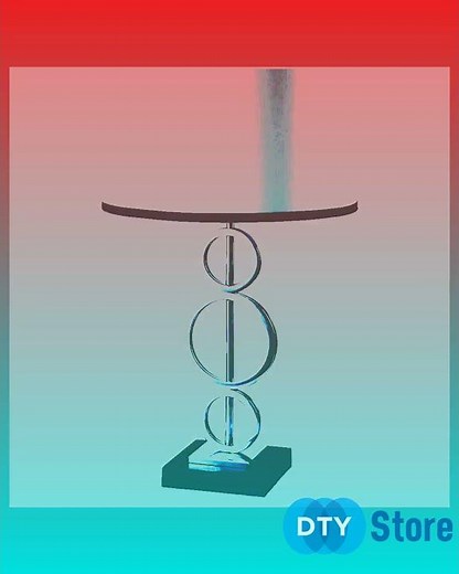 29' Tall Metal Table Lamp with Silver finish, Ring Style, White Round Shade