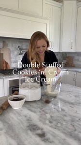 Double Stuffed Cookies ‘n’ Cream Ice Cream details: https://domesticallyblissful.com/double-stuffed-cookies-n-cream-ice-cream/ This Double Stuffed Cookies ‘n’ Cream Ice Cream is seriously the best! Roger started experimenting with making homemade ice cream 5 summer’s ago and this OREO ice cream is my absolute favorite. Followed closely (if not almost tied) with the Dark Chocolate Cherry Ice Cream I shared awhile back. This Double Stuffed Cookies ‘n’ Cream Ice Cream has a smooth and creamy vanill