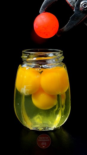 17M views · 71K reactions | 1000c RHCB vs Eggs 讀讀讀 #satisfying #experiment #science #asmrsounds #redhotballvs #rhcb #fyp #eggs | Red Hot Ball Experiments | Facebook