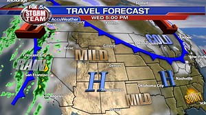 Travel weather forecast for Wednesday