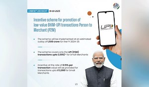 Cabinet approves Incentive scheme for promotion of low-value BHIM-UPI transactions (P2M)