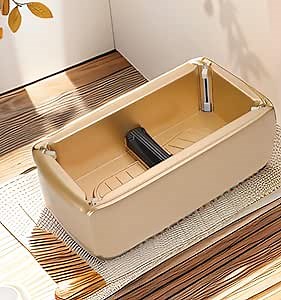 Shoe Cover Dispenser with 200pcs Disposable Shoe Covers. Automatic Shoe Cover Dispenser, Step in Shoe Cover Dispenser, Shoe Cover Machine for House, Office, Factory(Gold)