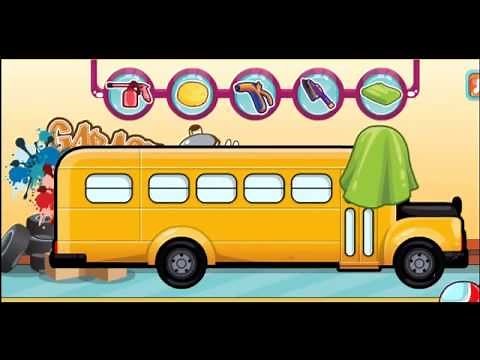 МУЛЬТИК про АВТОБУС! Школьный автобус - веселая автомойка - мультфильм