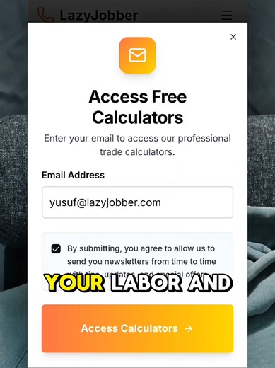 Want some FREE calculators for your trades business? Check them out on our website at https://LazyJobber.com/calculators