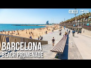 Barcelona Beach, Promenade - 🇪🇸 Spain [4K HDR] Walking Tour