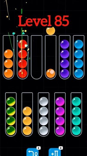 Color Sorting solution /Level 85/ Ball Sort Puzzle Fun Gameplay #shorts #gaming #gameplay #virlshort