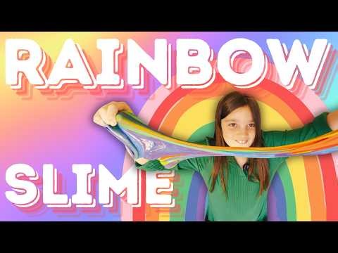 Making Rainbow Slime and It Got MESSY 😂🌈