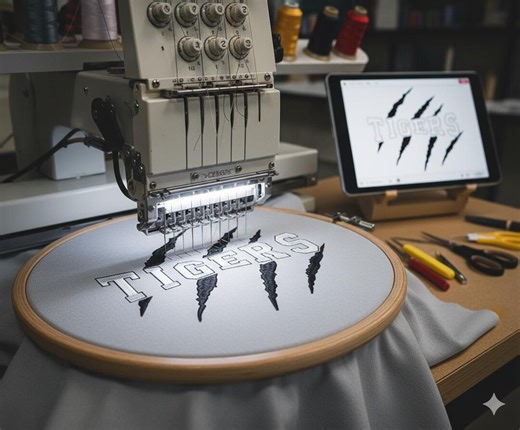 Tigers Claw Marks Embroidery Design: Varsity Style (digital File) - Etsy