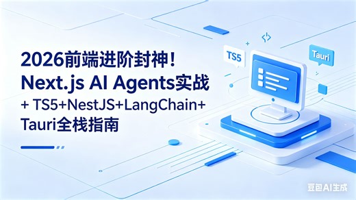 2026前端进阶，Next.js AI Agents 实战   TS5 NestJS LangChain Tauri 全栈指南，一个视频就够了