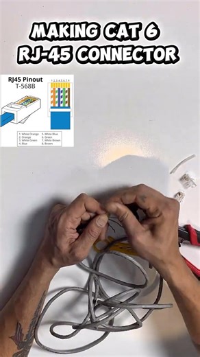 How to make RJ45 connector on Cat6 cable step by step 🔧