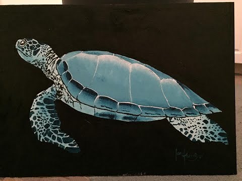 #144. How to paint a turtle in Acrylic for Beginner's
