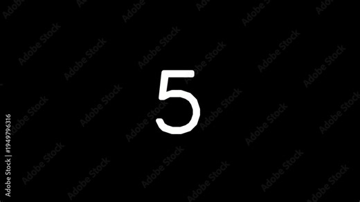 4K countdown from 10 to 1 with dynamic zoom in effect