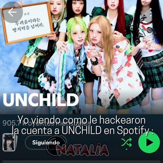 Le hackearon la cuenta a UNCHILD en Spotify #unchild #kpop #contenido #parati #spotify #hacker