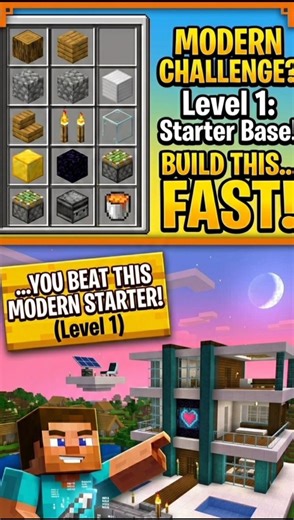 I build a starter modern base in Minecraft