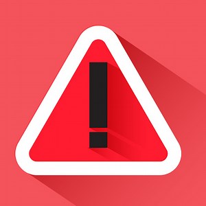 warning alert sign with exclamation mark symbol, vector illustration,...