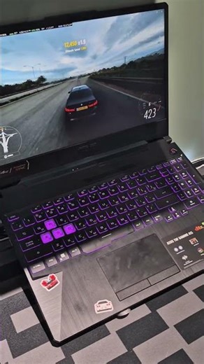 Asus Tuff gaming a15 performance in forza horizon 5 90fps high settings rtx 2050 not bad not bad..
