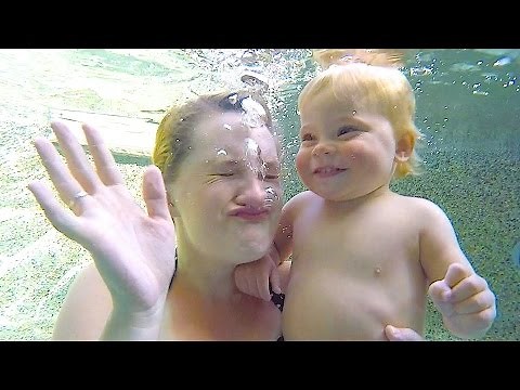 CUTE TODDLER SMILING UNDERWATER!