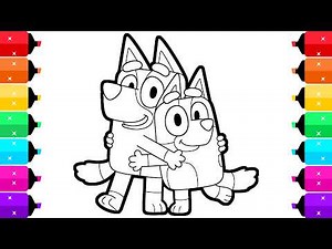 Bluey Coloring Pages for Kids | How to Color Bluey and Bingo