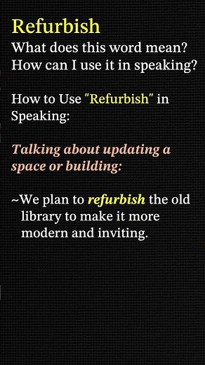 What Does “Refurbish” Mean? | Improve Your English Vocabulary Fast #englishvocabulary