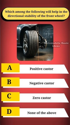 Which among the following will help in the directional stability of the front wheel?