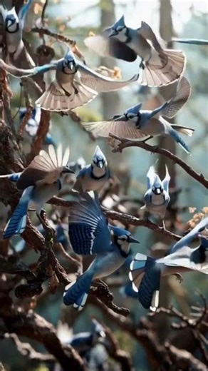 “Bold in colour, loud in spirit—the blue jay protects its world fearlessly.” #bluejays #nature