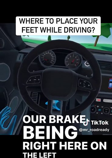 Proper foot placement while driving is essential for safety and control. Here's a reminder with #MrRoadReady: Right Foot for Acceleration and Braking: When driving an automatic transmission vehicle, you should use your right foot for both acceleration (by pressing the gas pedal) and braking (by moving your foot to the brake pedal when needed). This ensures smoother and more precise control of your vehicle. Left Foot Rests: Your left foot should be at rest in the designated footwell area called t