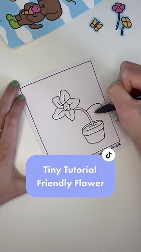 Easy Flower Drawing Tutorial with Friendly Turtle