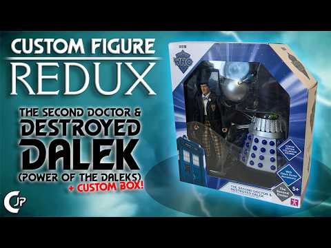 Custom Figure Redux : The Second Doctor & Destroyed Dalek (Power Of The Daleks) + CUSTOM BOX!