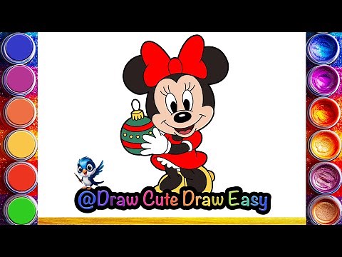 Cute Christmas Minnie Mouse ❤️🎄✨Drawing, Painting & Coloring For Kids and Toddlers_ Kids Art