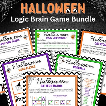 Halloween Logic & Puzzle Bundle – Critical Thinking Games for Early Finishers